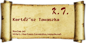 Kertész Tavaszka névjegykártya